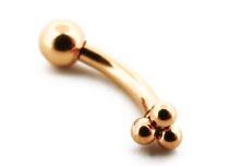 Micro Banane 1.2 x 6 mm Stahl PVD Gold Motiv Trinity Ball |  ITC