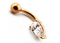 Micro Banane Stahl PVD Gold mit Strass Wassertropfenmuster |  ITC