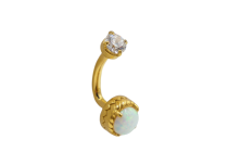 Mikro-Banane Rook Titanium PVD Gold 1.2X7 Strass Kugel