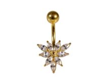 Banane Stahl vergoldet mit Strass-Blumenmuster |  ITC