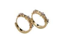 Paar CoCr Pvd Gold Stern Ohrringe mit Strass 0.8X10