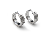 Paar CoCr Ohrringe rund Strass quadratisch 0.8x10