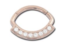 Ring Scharnier Stahl Gold Rose mit Strass Weiß |  ITC