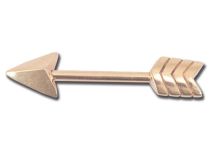 Barbell Stahl vergoldet Rose Motiv Pfeil |  ITC