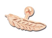 Barbell Stahl Vergoldet Rose Motiv Feder |  ITC