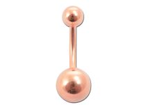Bauchnabel Banane Stahl vergoldet Rose mit Kugeln 5 / 8 mm |  ITC