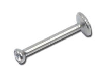 10 Stk. sterile interne Titanium Labret mit weißem Kristall |  ITC