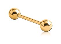 Barbell Titanium PVD Gold Steril mit Kugeln 1.2 mm |  ITC