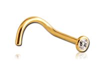 Sterile Titanium PVD Gold Nasenstecker mit oder ohne Kristall Weiß |  ITC