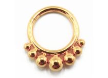 Ring Scharnier Titan PVD Gold Steril Tribal Muster Asia Kugel |  ITC