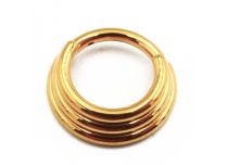 Ring Scharnier Titan PVD Gold Steril Motiv aneinandergereiht |  ITC