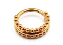 Ring Scharnier Titan PVD Gold Steril Motiv Doppelte Kugelreihe |  ITC