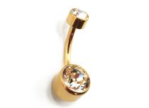 Banane Titanium PVD Gold Interne Sterile Kugel 5 / 8 mm Doppelstrass |  ITC