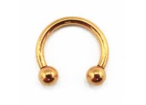 Hufeisen Titan PVD Gold Intern Steril mit Kugeln 3 mm |  ITC