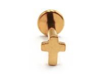 Labret Titanium PVD Gold Interne Sterile Kreuzmuster |  ITC