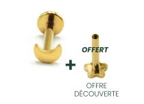 Labret Titanium PVD Gold Interne Steril Motiv Mondsichel |  ITC