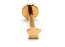 Labret Titanium PVD Gold Interne Steril Stern-Motiv |  ITC