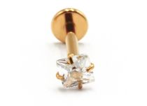 Labret Titan PVD Gold Innengewinde Steril Griffmuster Quadratisch |  ITC