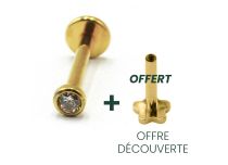 Labret Titanium PVD Gold Intern Steril Motiv Strassbogen |  ITC
