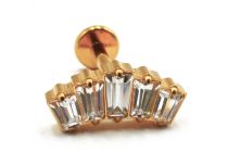 Labret Titanium PVD Gold Interne Steril Motiv Strass Krone |  ITC
