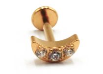 Labret Titanium PVD Gold Interne Steril Mondmotiv mit Strass |  ITC