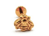 Labret Titanium PVD Gold Interne Steril Motiv Biene |  ITC