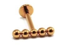 Labret Titanium PVD Gold Interne Steril Motiv 5 Gerade Kugeln |  ITC