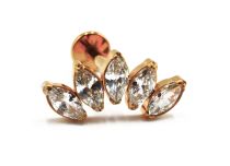 Labret Titanium PVD Gold Interne Steril Marquise Motiv 5 Strass |  ITC