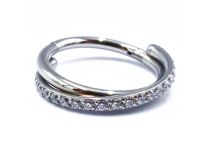 Ring Scharnier Titan steril Motiv Twist Strass Weiß |  ITC