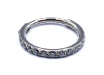 Steriler Titanium Scharnierring Spezielle Nase Muster Strass Weiß |  ITC