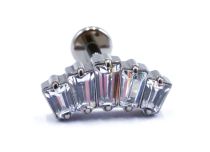Labret Titanium Intern Steril Motiv Krone 5 Strass |  ITC