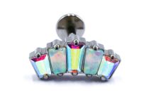 Labret Titanium Intern Steril Motiv Krone 5 Strass Irish White |  ITC