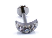 Labret Titanium Intern Steril Motiv Halbmond mit Strass |  ITC