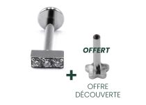Labret Titanium Interne Steril Motiv Bar 3 Strass |  ITC