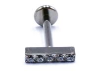 Labret Titanium Intern Steril Motiv Bar 5 Strass |  ITC