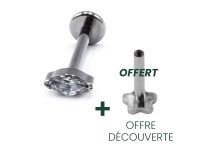 Labret Titanium Intern Steril Ovales Strassmuster Weiß |  ITC