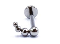 Labret Titanium Intern Steril Motiv 4 Kugeln Gebogen |  ITC