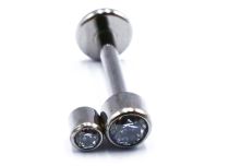 Labret Titanium Intern Steril Motiv 2 Strass Rund |  ITC