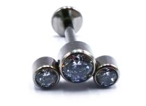 Labret Titanium Interne Steril Motiv Bogen von 3 Strass Rund |  ITC
