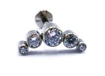 Labret Titanium Intern Steril Motiv Bogen von 5 Strass Rund |  ITC