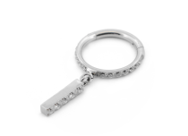 Steriler Titanium Strass-Scharnierring mit Anhänger Barre 5 Strass |  ITC