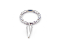 Steriler Titanium Strass-Scharnierring mit Spitzenanhänger |  ITC