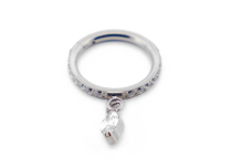 Steriler Titanium Strass-Scharnierring mit Strass-Anhänger Weiß |  ITC