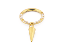 Scharnierring Titan PVD Gold Steril mit Strass und Anhänger Spitze |  ITC