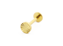 Labret Titanium PVD Gold Interne Steril Rundes Muster Gestreift |  ITC