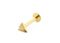 Labret Titanium PVD Gold Intern Steril Motiv Dreieck Gestreift |  ITC