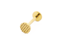 Labret Titanium PVD Gold Threadles Steril Motiv Rund Gehämmert |  ITC