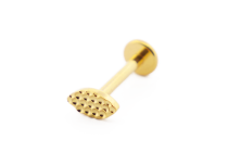 Labret Titanium PVD Gold Intern Steril Oval Motiv Gehämmert |  ITC