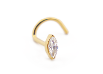 Nasenstecker Titan PVD Gold Intern Steril Oval mit Strass |  ITC