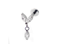 Labret Titanium Intern Steril Motiv Marquise 2 Strass |  ITC